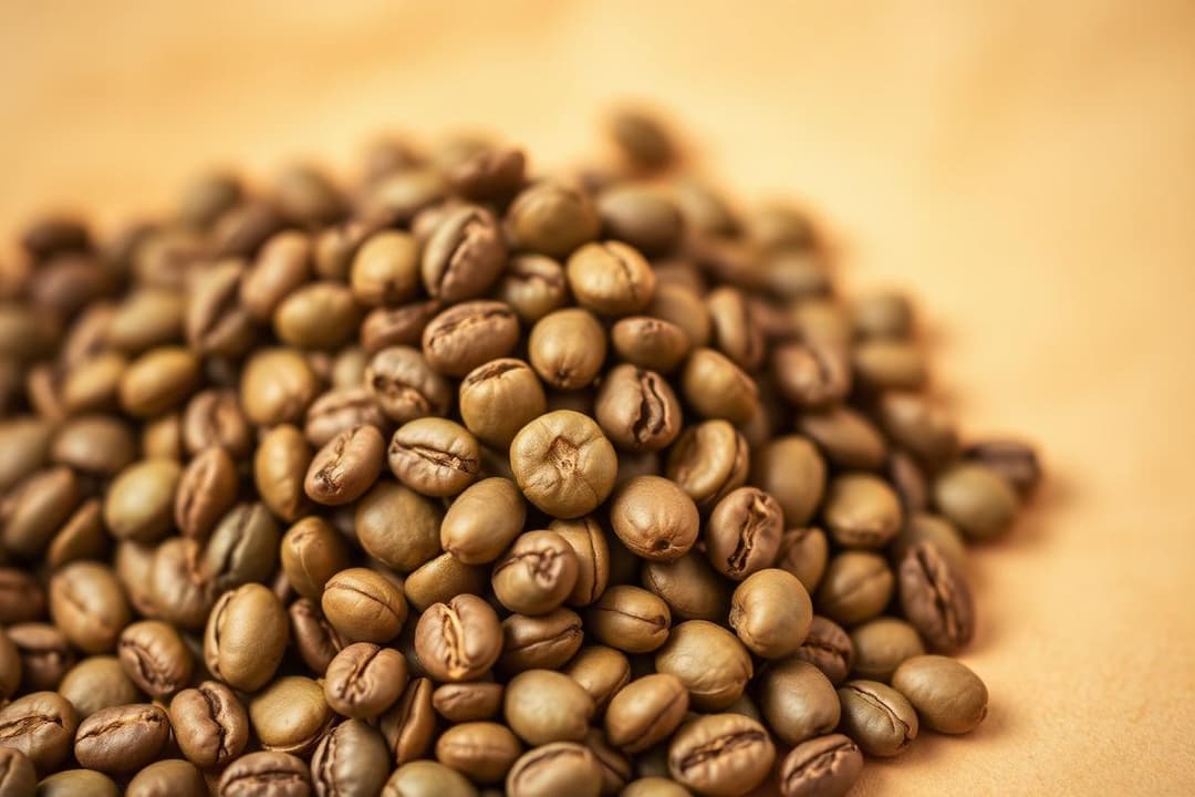Green Ethiopian coffee beans